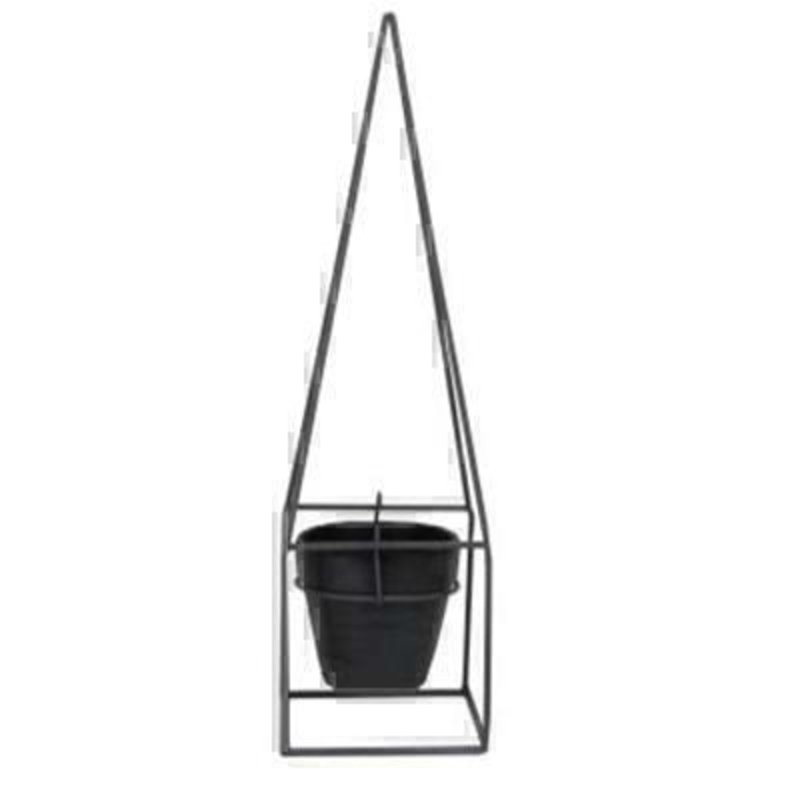 Charcoal Metal Obelisk Frame Pot Cover Orn By the designer Gisela Graham who designs really beautiful gifts for your garden and home. (LxWxD) 14x14x48cm